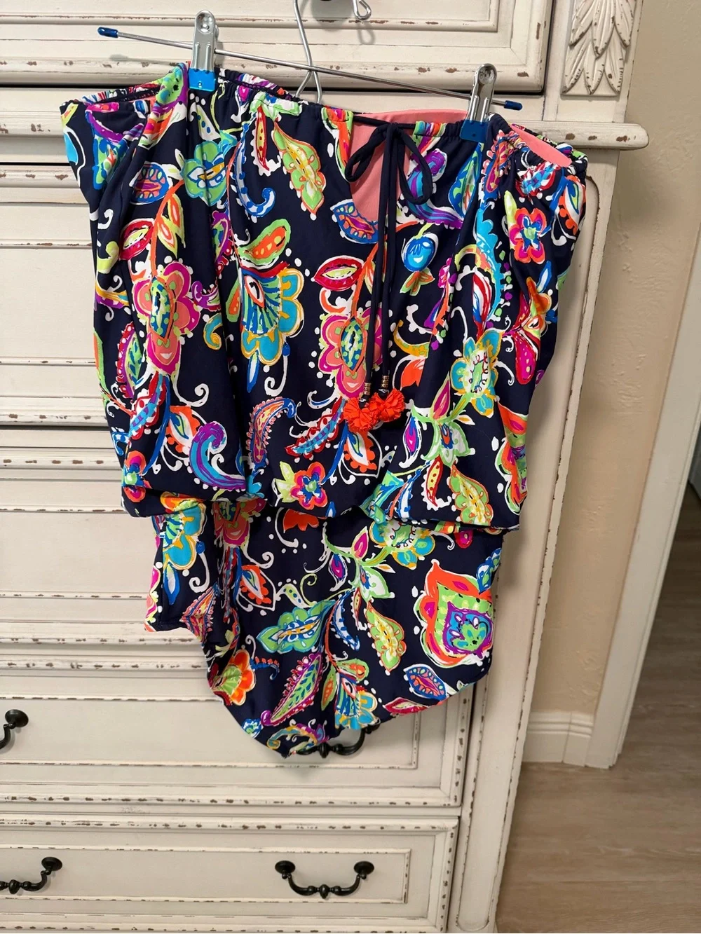 Navy Multicolor Paisley One-Piece Swimsuit